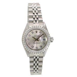 ROLEX DATEJUST SILVER DIAMOND DIAL 1.15CT DIAMOND STEEL JUBILEE WATCH 26MM 69174